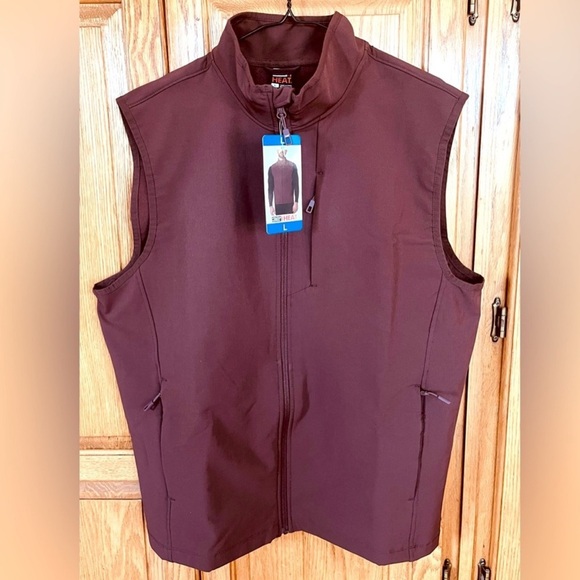 32 Degrees Men’s Full Zip Sleeveless Vest - Burgundy Large - Picture 2 of 16